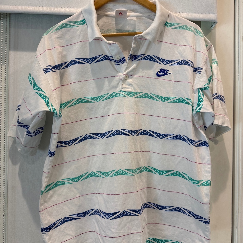 Rare Vintage 90s Nike Challenge Court Andre Agassi Tennis Polo Tee